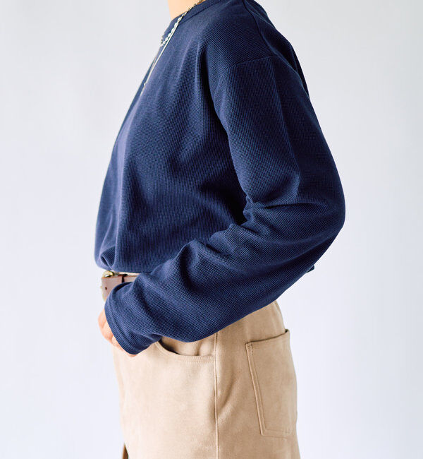  「《着回しに使いやすい》ワッフル２WAYプルオーバー」|Tシャツ・カットソー|