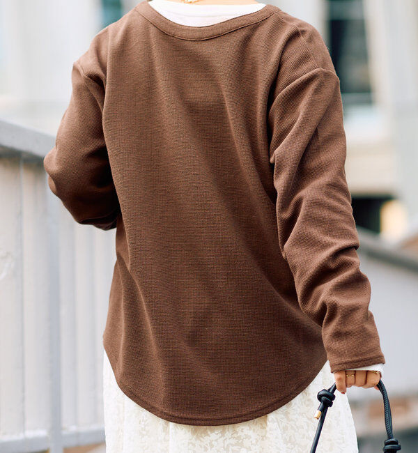  「《着回しに使いやすい》ワッフル２WAYプルオーバー」|Tシャツ・カットソー|