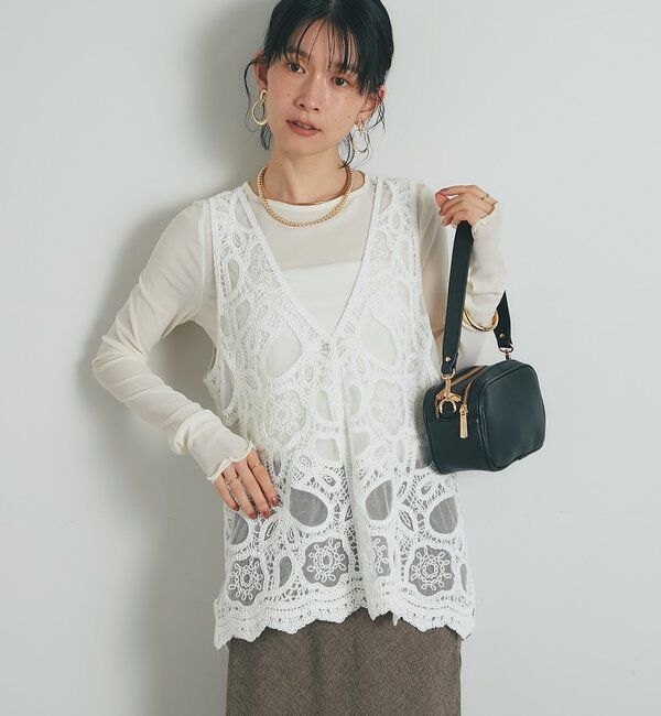  「《大人フェミニン》刺繍ラッセルレースジレ」|その他|