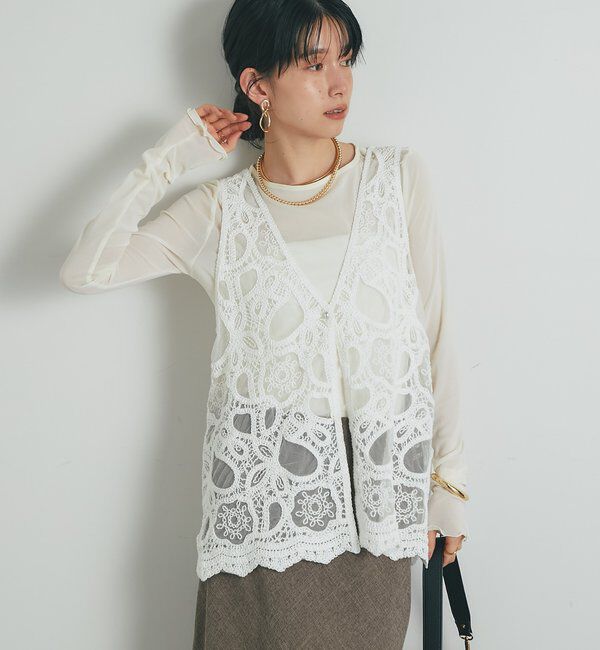  「《大人フェミニン》刺繍ラッセルレースジレ」|その他|
