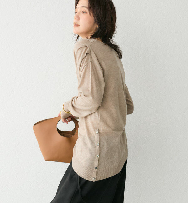  「【すっきりきれい見え】アシンメトリードレープニット」|ニット・セーター|