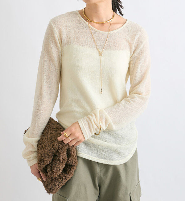  「【MYSELFbyRD（マイセルフバイリヴドロワ）】lacy LongTee」|Tシャツ・カットソー|アイボリー