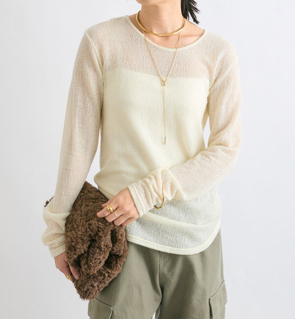  「【MYSELFbyRD（マイセルフバイリヴドロワ）】lacy LongTee」|Tシャツ・カットソー|