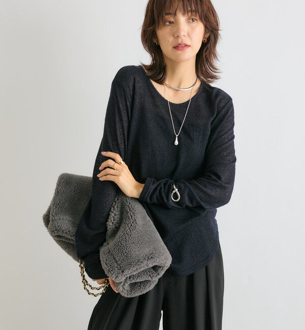  「【MYSELFbyRD（マイセルフバイリヴドロワ）】lacy LongTee」|Tシャツ・カットソー|