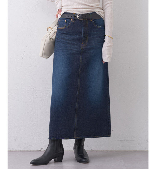  「【HERITANOVUM】デニムスカート」|スカート|ブルー