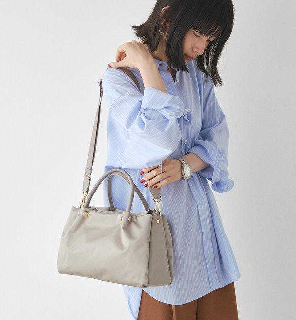  「ナイロン三層2WAYミニトートバッグ」|トートバッグ|ライトグレー