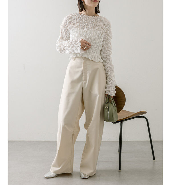  「【３サイズ/6色展開】カーブスラックス」|チノ|