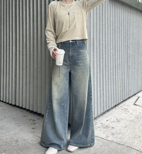  「[mline]ベロアレイヤードセット」|Tシャツ・カットソー|