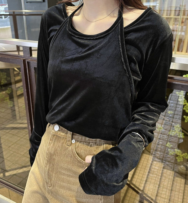  「[mline]ベロアレイヤードセット」|Tシャツ・カットソー|