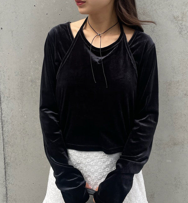  「[mline]ベロアレイヤードセット」|Tシャツ・カットソー|