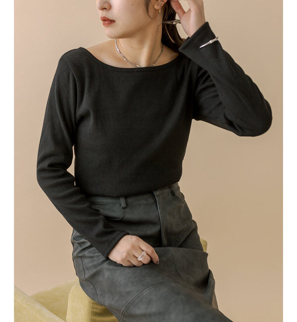  「[mline]チビ長袖ロングTシャツ」|Tシャツ・カットソー|ブラック