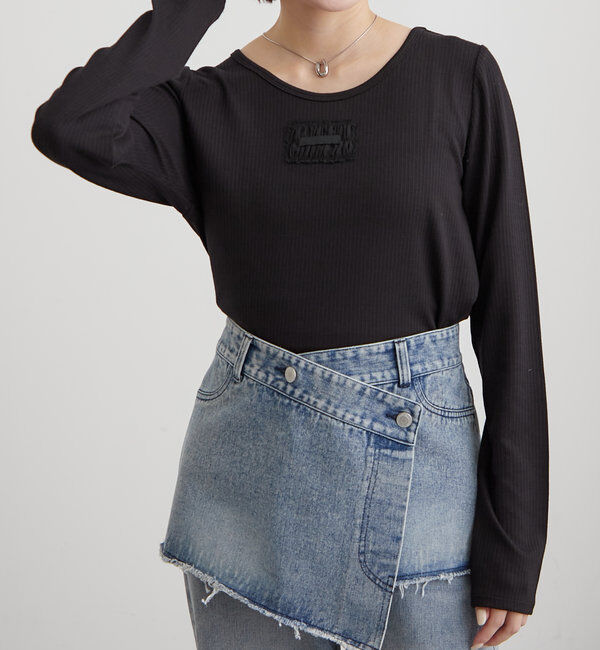  「[mline]ロゴポイントリブＴ」|Tシャツ・カットソー|