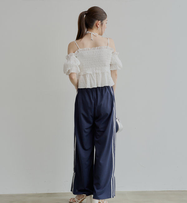  「【マルチウェイ】シャーリングリボンオフショルトップス」|シャツ・ブラウス|