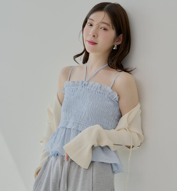  「【マルチウェイ】シャーリングリボンオフショルトップス」|シャツ・ブラウス|