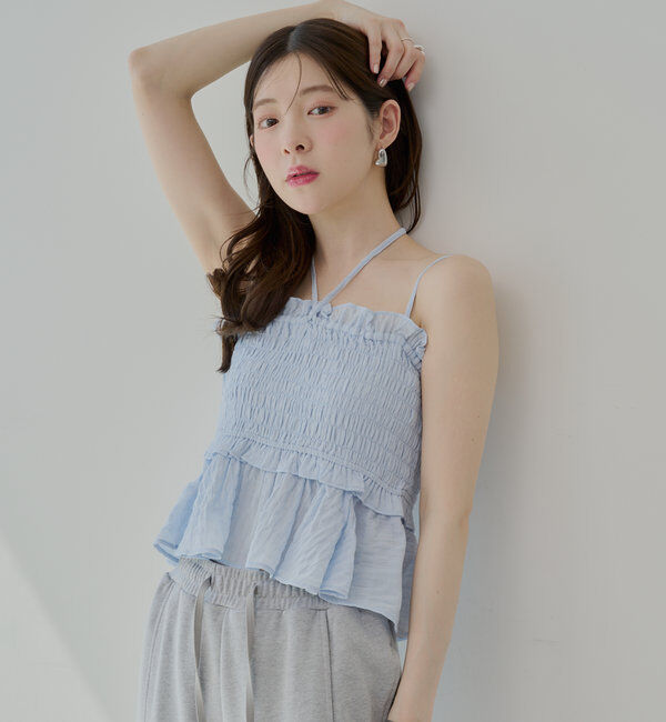  「【マルチウェイ】シャーリングリボンオフショルトップス」|シャツ・ブラウス|