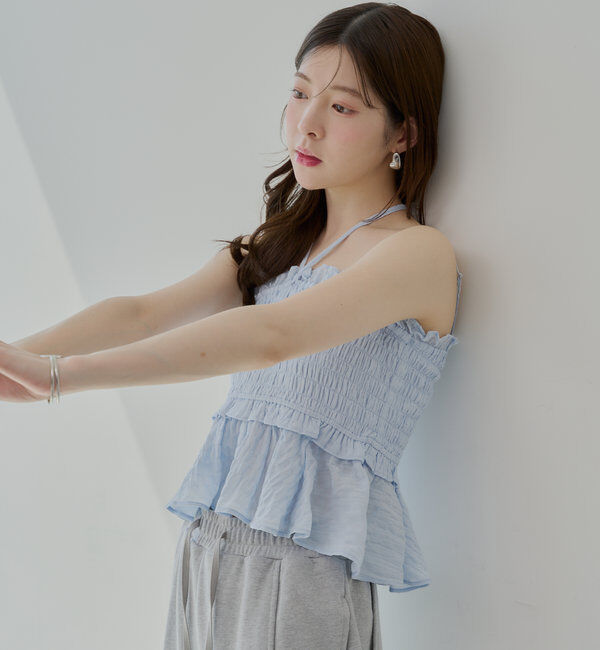  「【マルチウェイ】シャーリングリボンオフショルトップス」|シャツ・ブラウス|