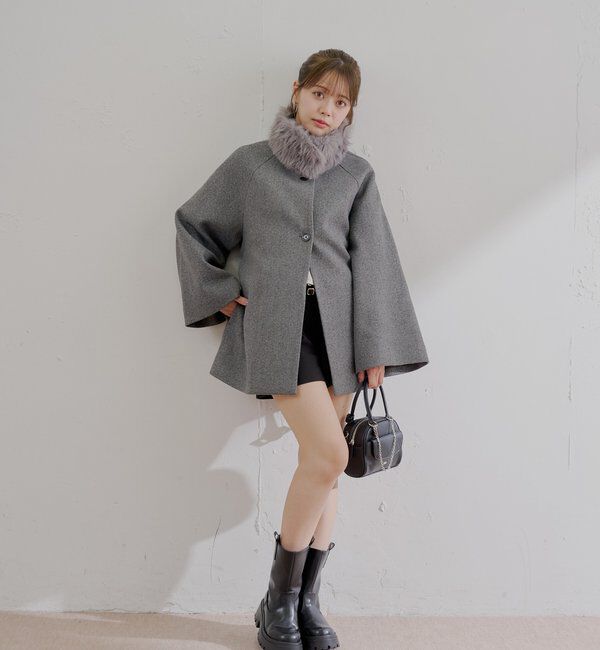  「【WEB限定/REVIVAL】ファー取り外しケープコート」|その他|
