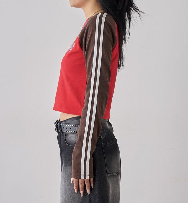  「【WEB限定】ラインストーンラグランバタフライトップス」|Tシャツ・カットソー|