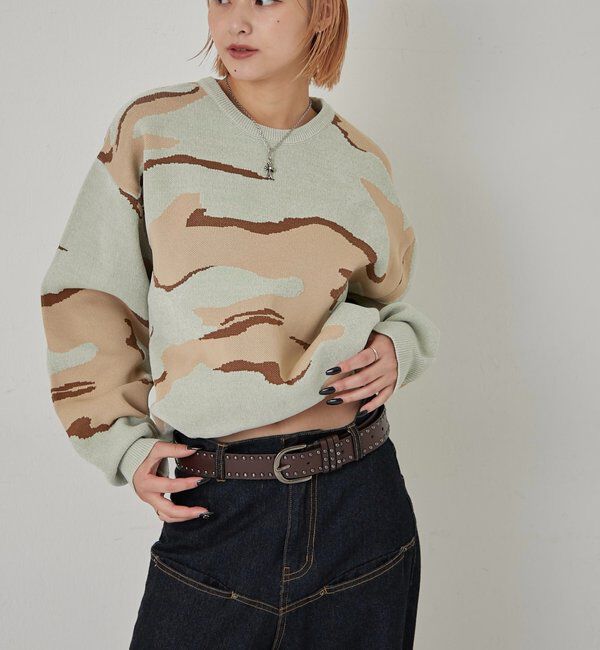  「KOOKYNモール糸カモクルーニット」|ニット・セーター|