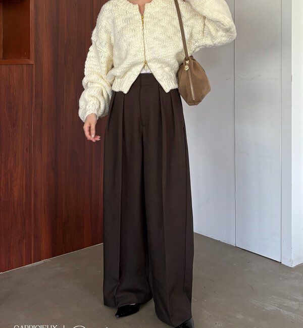  「【累計2万本突破！】【低身長・高身長サイズあり】2タックワイドパンツ」|チノ|