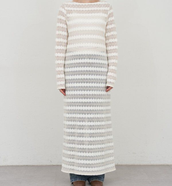  「透かし編みニットワンピース」|ワンピース|