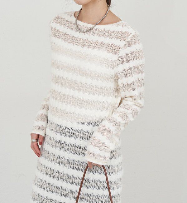  「透かし編みニットワンピース」|ワンピース|