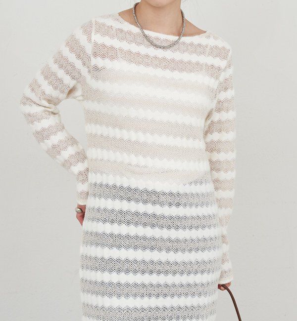  「透かし編みニットワンピース」|ワンピース|