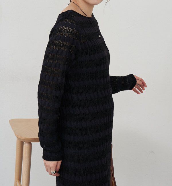  「透かし編みニットワンピース」|ワンピース|