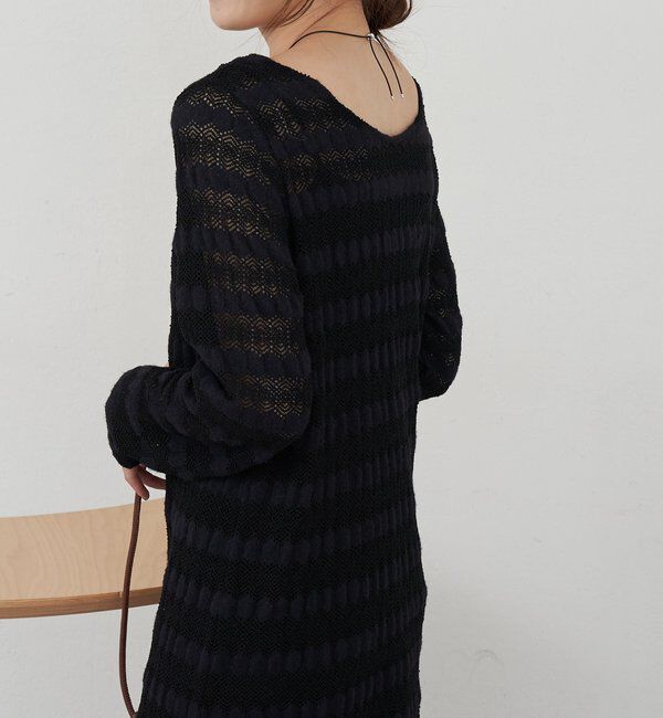  「透かし編みニットワンピース」|ワンピース|