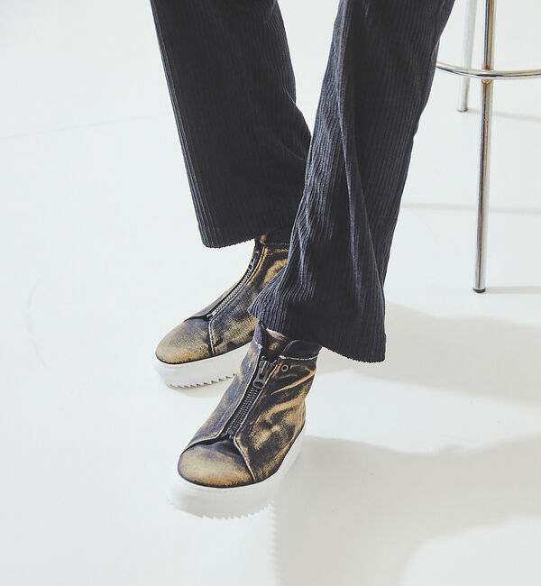 alfredoBANNISTER「【デニム】センタージップ ハイカットスニーカー」|スニーカー|