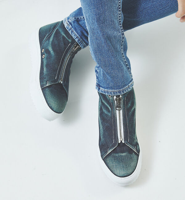 alfredoBANNISTER「【デニム】センタージップ ハイカットスニーカー」|スニーカー|