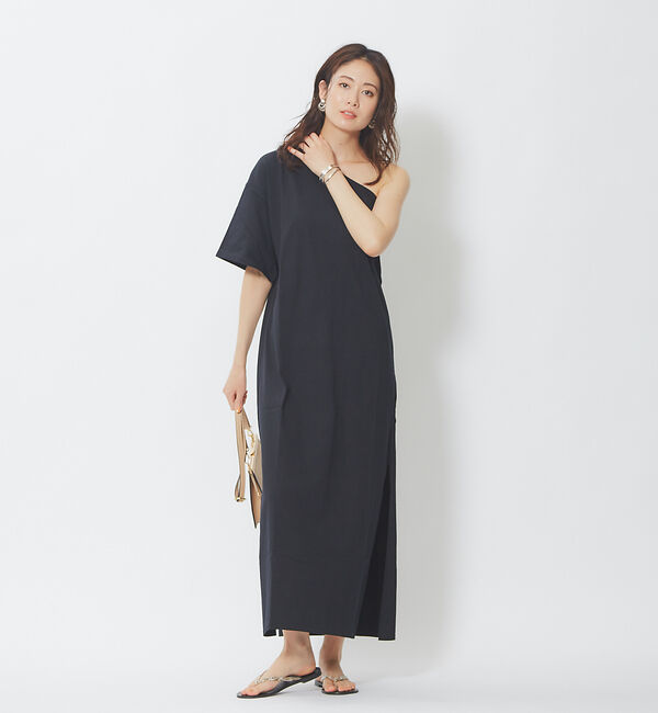 Rouge vif「Lachement Barceloワンショルダージャージワンピース」|ワンピース|