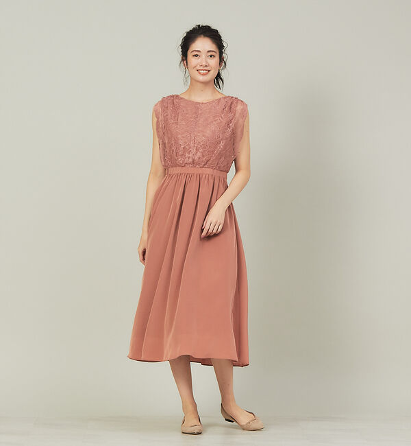 Rouge vif「レースコンビギャザーワンピース」|ワンピース|