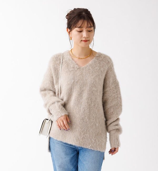 Rouge vif「【一部店舗限定】 　シャギーフォルムVネックニット」|ニット・セーター|