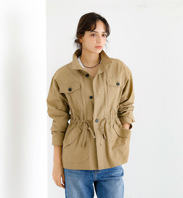 Rouge vif「【Le Melange/ル・メランジュ】ナイロンツイル サファリジャケット【WE」|その他|