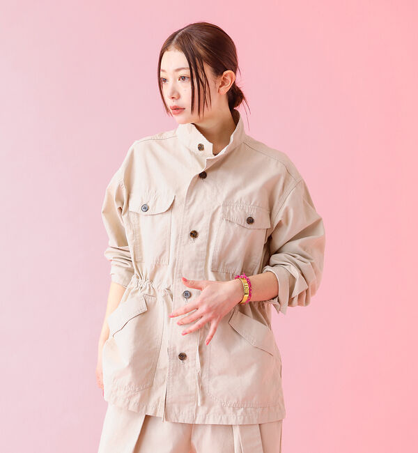 Rouge vif「【Le Melange/ル・メランジュ】ナイロンツイル サファリジャケット【WE」|その他|