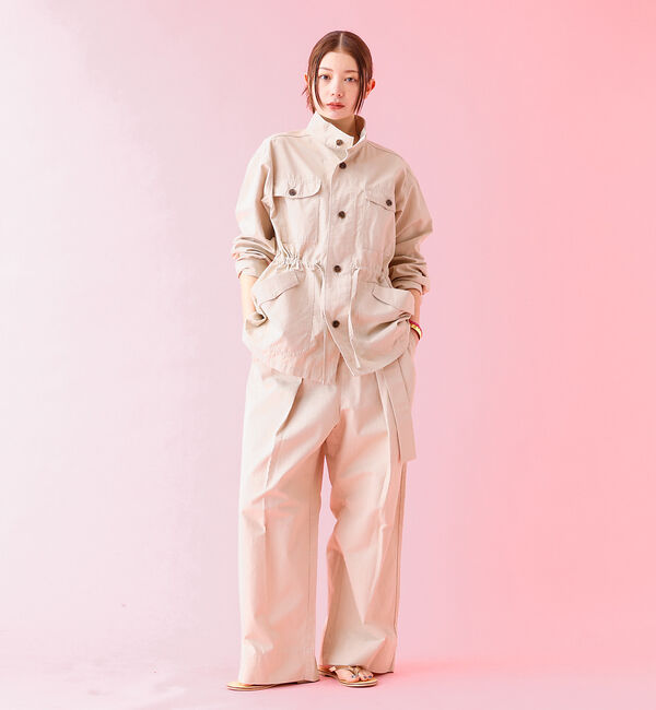 Rouge vif「【Le Melange/ル・メランジュ】ナイロンツイル サファリジャケット【WE」|その他|