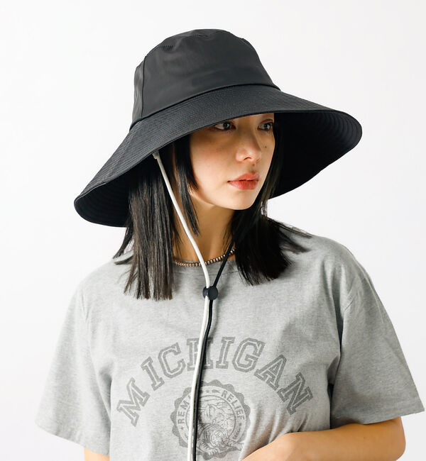 Rouge vif「【Ruben/ルーベン】ラスターワイドブリムハット（顎紐付き）【WEB限定】」|その他|ブラック