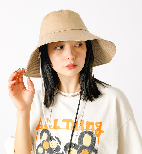 Rouge vif「【Ruben/ルーベン】ラスターワイドブリムハット（顎紐付き）【WEB限定】」|その他|ベージュ