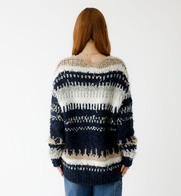 Rouge vif「【JOHNBULL/ジョンブル】ファンシーカーディガン/ニット/カーディガン/フ」|ニット・セーター|