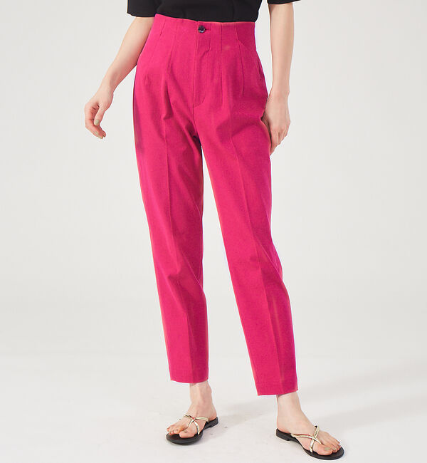 qualite「《セットアップ対応》2WAYストレッチハイウエストテーパードパンツ」|その他|ピンク