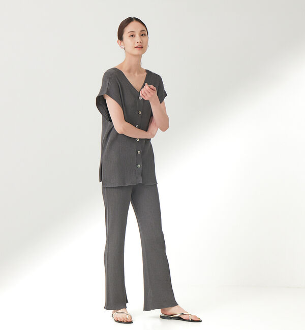 qualite「《セットアップ対応》リブニットスリットパンツ」|その他|