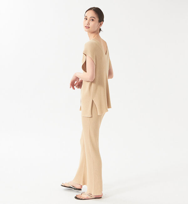 qualite「《セットアップ対応》リブニットスリットパンツ」|その他|