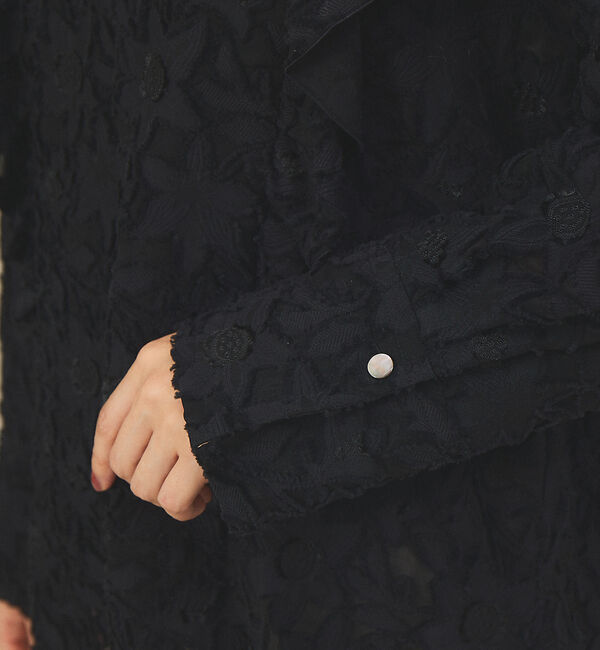 qualite「カットジャガードラッフルブラウス」|シャツ・ブラウス|