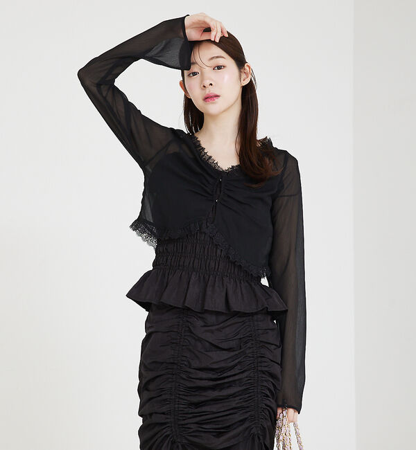 SELFIST「シャーリングフリルキャミビスチェ」|キャミソール|