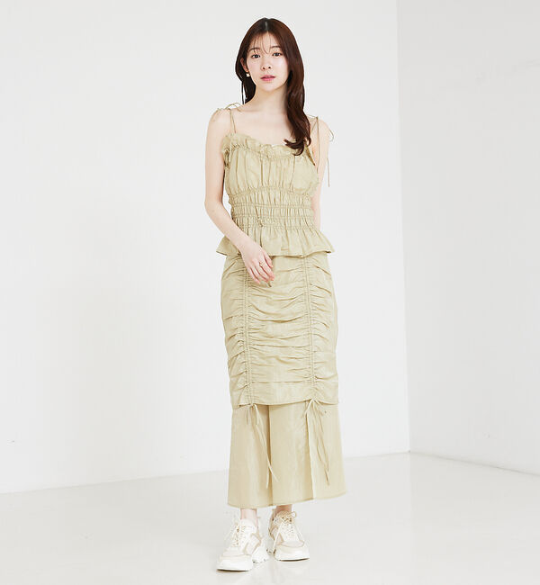 SELFIST「シャーリングフリルキャミビスチェ」|キャミソール|