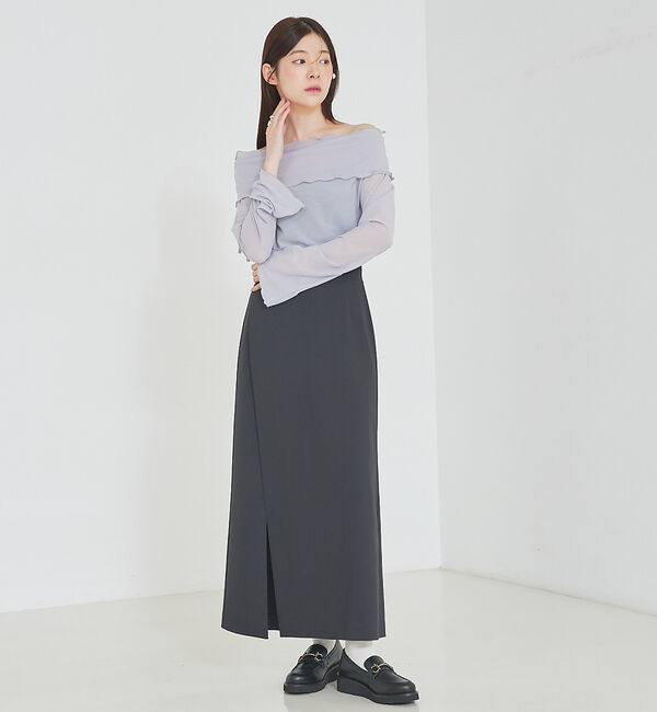 SELFIST「ショートパンツ付きスリットロングスカート」|スカート|