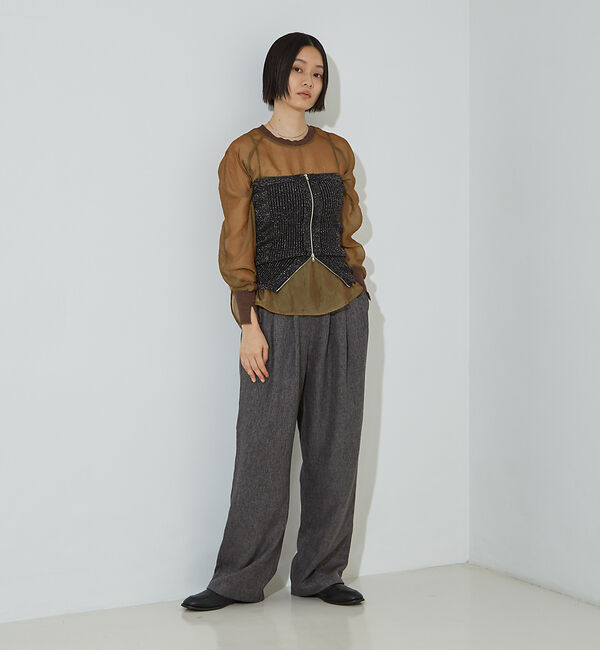 NOMINE「【セットアップ着用可】シャーク タックワイドパンツ」|スラックス|