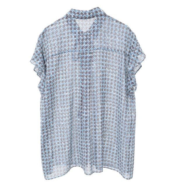 TIARA「サマークラシック千鳥プリントリボンタイシャツ（セットアップ可）」|シャツ・ブラウス|