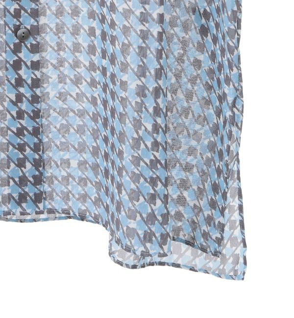 TIARA「サマークラシック千鳥プリントリボンタイシャツ（セットアップ可）」|シャツ・ブラウス|